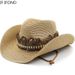 Hot Sale Hand Made Straw Western Cowboy Hat For Women Men Summer Curling Brim Beach Sun Hats Panama Cowgirl Jazz Cap_voghion.com