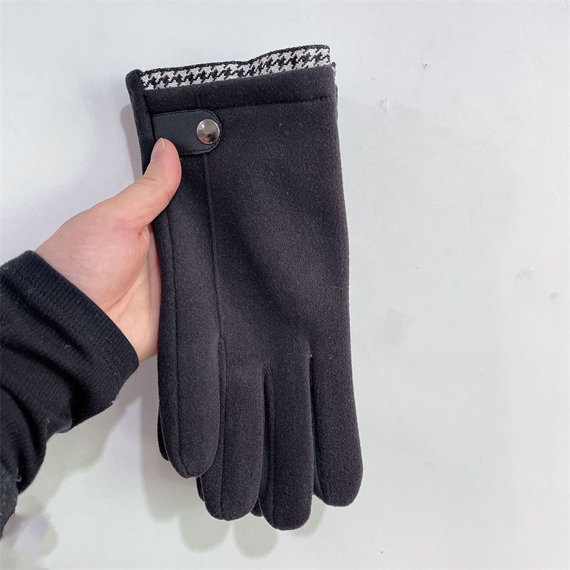 Guantes gruesos de otoño e invierno para hombre con aislamiento, pantalla táctil para conducir y andar en bicicleta, peluche de conejo suave para los dedos_voghion.com