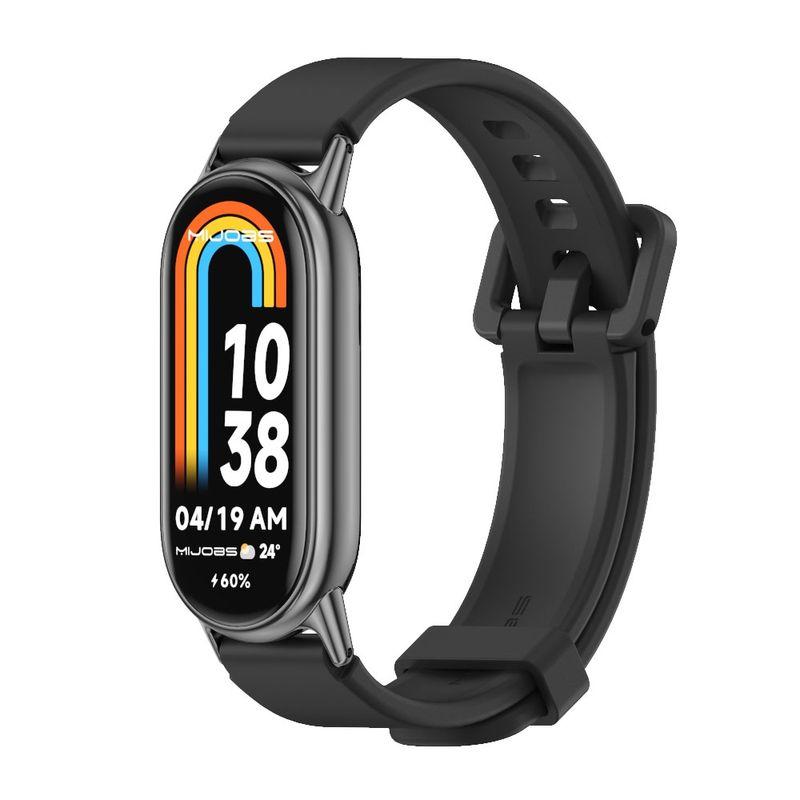 For Xiaomi Mi Band 8 / 9 / 9 NFC Mijobs Silicone Breathable Watch Band(Black)_voghion.com