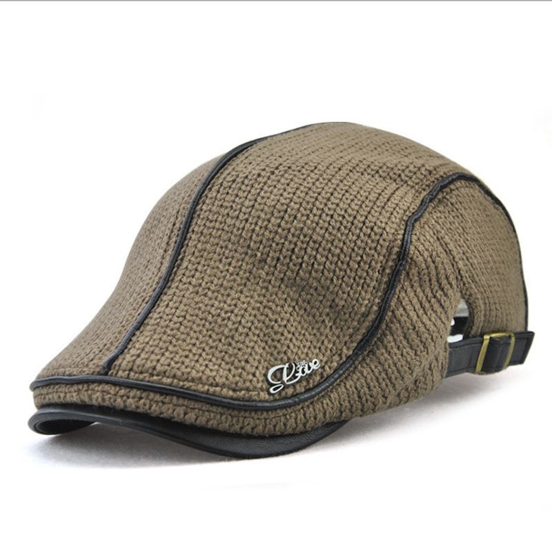 Neu Gestrickte kappe männer und frauen baskenmütze casual alte_voghion.com