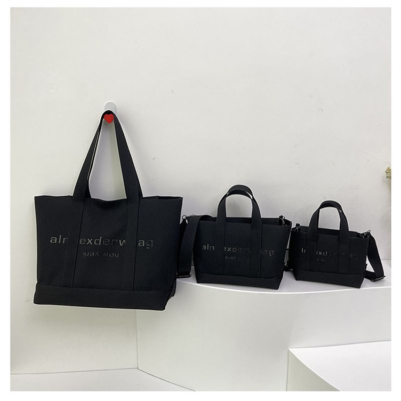 Koreanischer Stil Brief Print Tote Sommer Damen Schulter Große Kapazität Strukturierte Pendlertasche_voghion.com