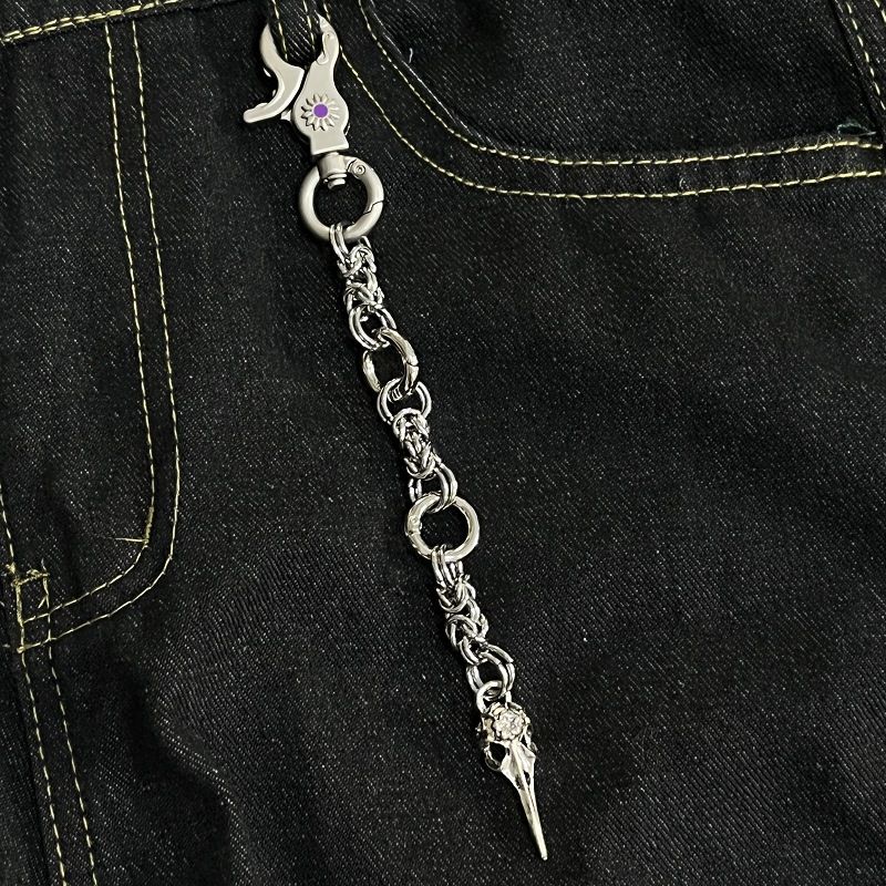 Ainworth European And American Cross Border Handmade Chain Mail Cross Keychain Accessories Y2k Subculture Street Pants Chain_voghion.com