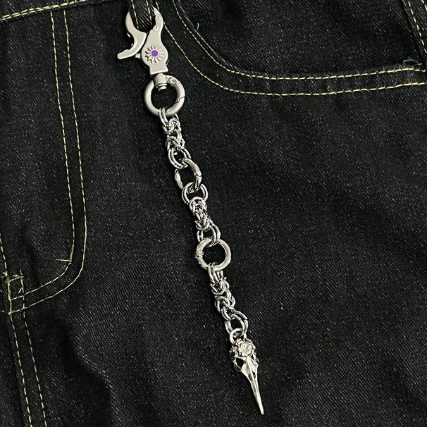 Ainworth European And American Cross Border Handmade Chain Mail Cross Keychain Accessories Y2k Subculture Street Pants Chain_voghion.com