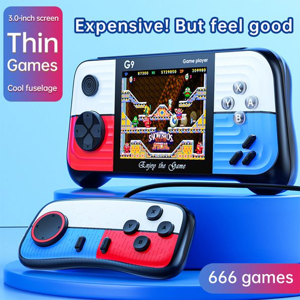 Console de jeu portable rétro avec écran LCD 3 pouces et 666 jeux intégrés au Royaume-Uni_voghion.com