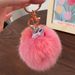Alloy Hairball Inlaid Diamond Unicorn Rose Gold Keychain Animal Car Bag Pendant Personalized Plush Gift_voghion.com