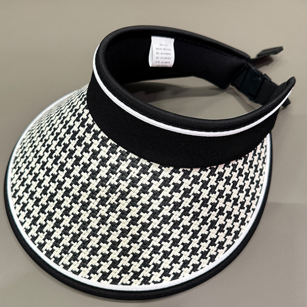 Chapéu alto oco feminino verão chapéu de sol de aba grande chapéu de sol japonês tecido de grama estilo estrangeiro praia protetor solar chapéu de sol_voghion.com