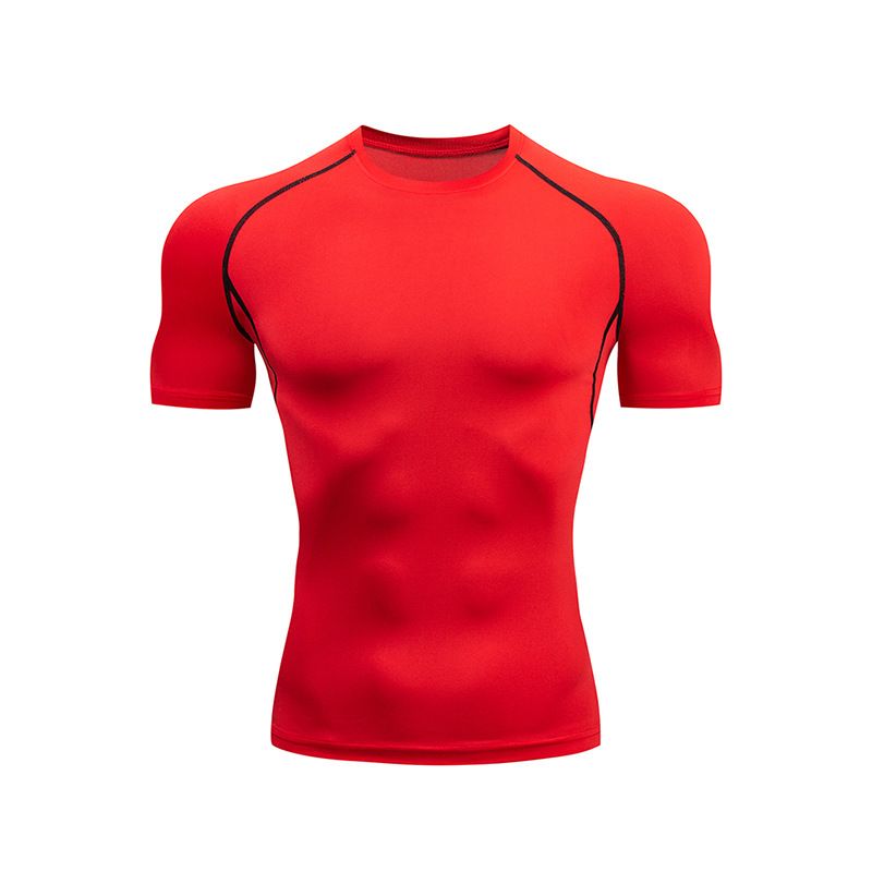 Men's Clothing Sizes Yoga Tights Abdominal Exercise Body Shaping Breathable Quick Drying Ball Training Colorful Short Sleeves_voghion.com