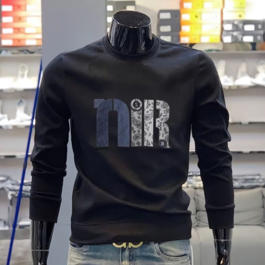 Ανδρικά ρούχα Crewneck Sweat Ανδρικά Loose Design Sense Smiley Print Στυλ Ρετρό Στυλ Instagram Μοντέρνα επώνυμη μπλούζα για την άνοιξη και το φθινόπωρο_voghion.com