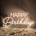 1 luce LED al neon liquida Happy Birthday, luce LED bianca calda da parete con interruttore, alimentatore USB, materiale plastico, 17,7 * 10,2 pollici_voghion.com
