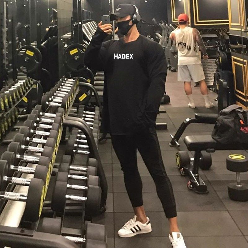 Herbst Fitness männer Casual Lose Bottom Brother Schweiß absorbieren Running Training Top Große Langarm Fitness Kleidung_voghion.com