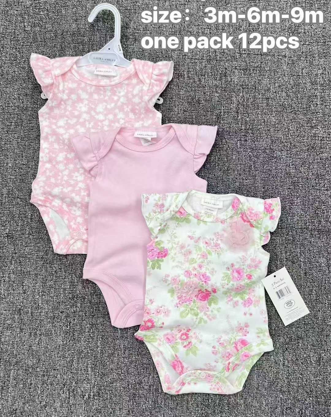 Tute per neonati transfrontaliere per bambini e bambine, abiti a tre pezzi per bambini e bambine, abiti a maniche corte per l'estate, sottili_voghion.com