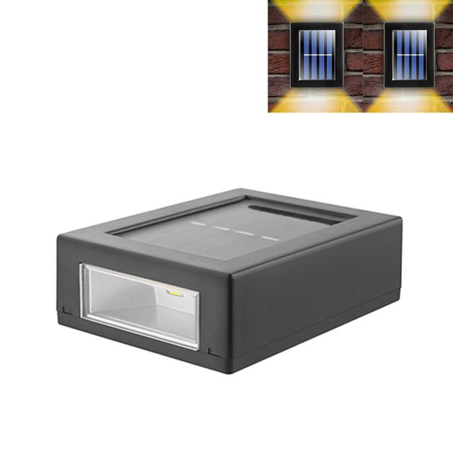 2 stücke Oudoor Wasserdichte LED Solar lichter Solar Powered Wand Lichter für Tür Zaun Pathway Garten Lampe_voghion.com