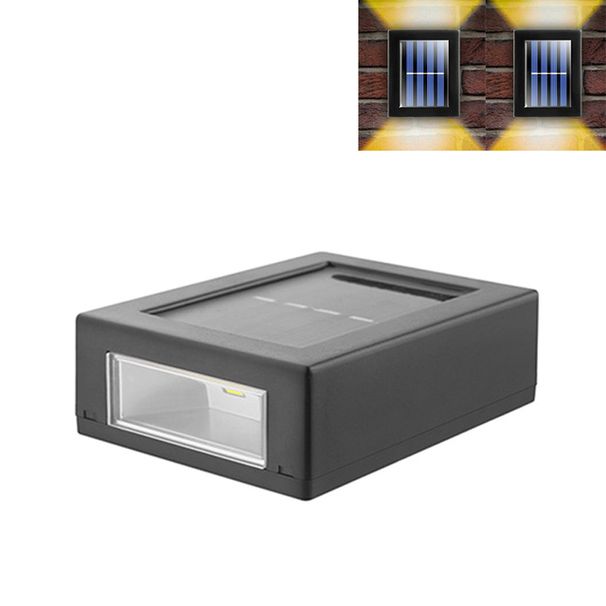 2 stücke Oudoor Wasserdichte LED Solar lichter Solar Powered Wand Lichter für Tür Zaun Pathway Garten Lampe_voghion.com
