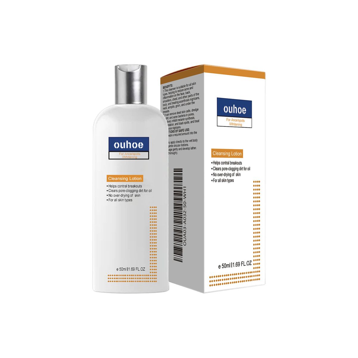 OUHOE Black Spiny Skin Cleanser voor diepe reiniging, verzachting, herstel, oliecontrole en reiniging van het gezicht_voghion.com