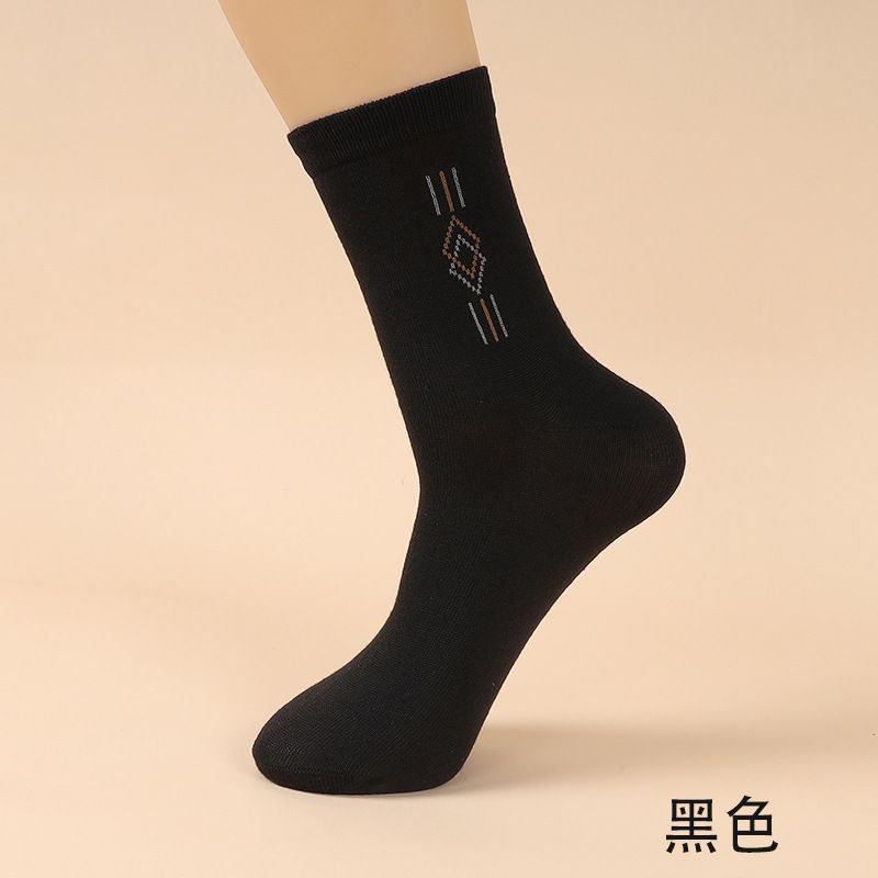 Long Tube Small Diamond Pattern Men's Business Casual Dad Middle-aged Elderly Thickened Autumn And Winter Mid-length_voghion.com