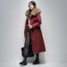 Women's Detachable Rabbit Fur Parka Coat, Knee-Length & Ankle-Length Winter Jacket With Hood, Windproof Outerwear For Extreme Cold (M-XXXL), Wine Red_voghion.com