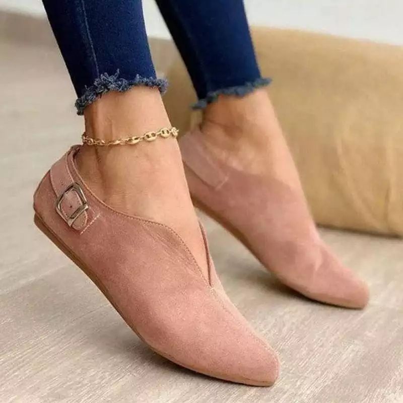 SHLIANG Suede Women Loafers Poletni ženski čevlji z ravnim retro čevlji s koničastimi prsti Slip on za prosti čas Zapatos Mujer Velika velikost 43, zračni V Port SB160_voghion.com