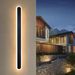 Glitzerlife LED Wandleuchte Aussen Wandlampe - 100cm Schwarz Villa Außenlampe IP65 Wasserdicht Lang Außenleuchte Modern 21W Wandbeleuchtung Für Garten Treppenhaus_voghion.com