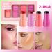 Clubday Jelly Set Makeup Q Play 4 Color Moisturizing Matte Carmine powder blusher_voghion.com