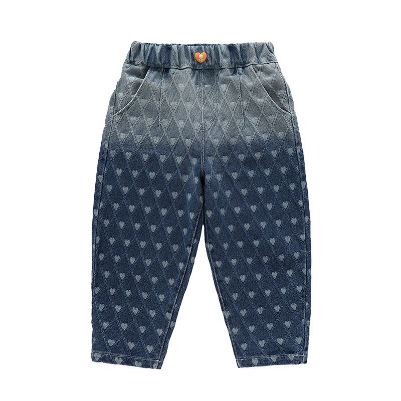Fete primăvară blugi gradient grădiniță bebeluși casual Haren pantaloni mici pentru bebeluși tătici pantaloni ridiche pantaloni_voghion.com