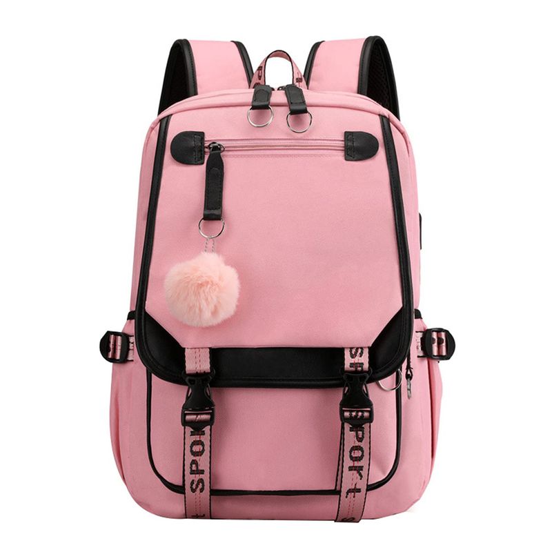 Schulranzen für Mädchen, Grundschule, Mittelschule, Gymnasiasten, Rucksack mit großem Fassungsvermögen, Reise-Freizeitrucksack, USB_voghion.com