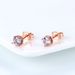 Boucles d'oreilles unisexes simples en cuivre incrusté de zircon plaqué or rose_voghion.com