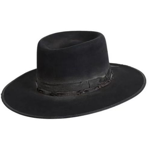 Hot selling pork pie top Solid color sheep Ribbon decoration Pure wool felt hat_voghion.com