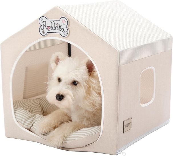 Indoor Dog House With Frame, Cute Dog Tent Bed With Cover Cave, Breathable, Washable, And Foldable House, Suitable_voghion.com