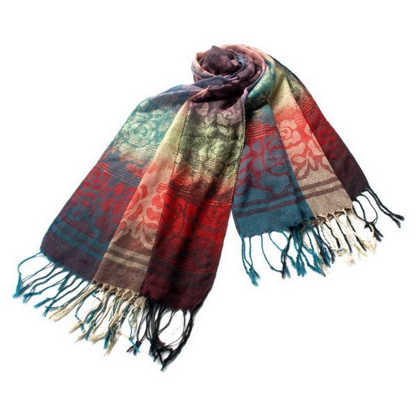 Blancho Bedding -Pa-a17-2 Rose Patterns Elegant Smooth Touch Woven Pashmina/Shawl/Scarf_voghion.com