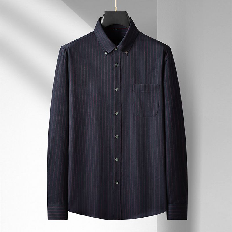 Abbigliamento da uomo taglie forti taglie forti casual camicia a righe da uomo business ampia taglie forti camicia a righe in velluto a coste a maniche lunghe_voghion.com