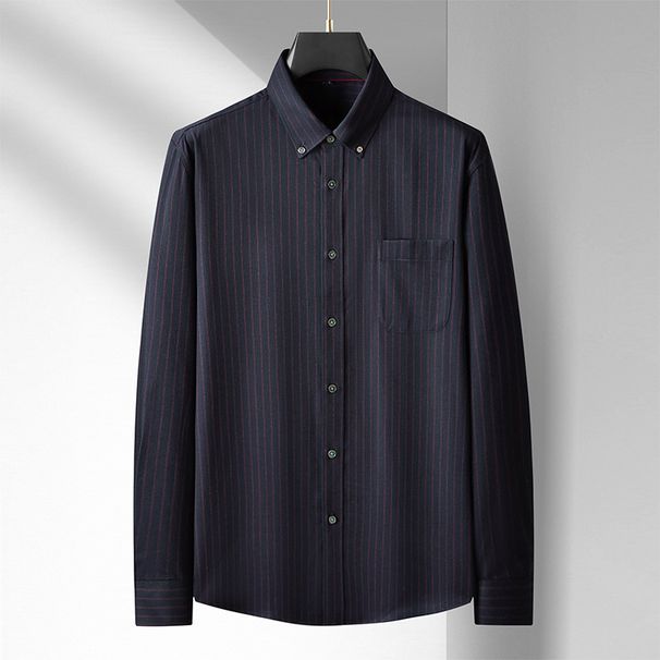 Abbigliamento da uomo taglie forti taglie forti casual camicia a righe da uomo business ampia taglie forti camicia a righe in velluto a coste a maniche lunghe_voghion.com