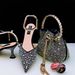 Women’s Shoes women's pointed toe shoe bag set simple colorful rhinestone decorated ankle buckle chain daily party wear_voghion.com