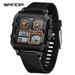 Multifunction Digital Sports Watch With Temperature Measurement, Dual Display, 50m Waterproof, Alarm, Stopwatch, Backlight For Men And Women_voghion.com