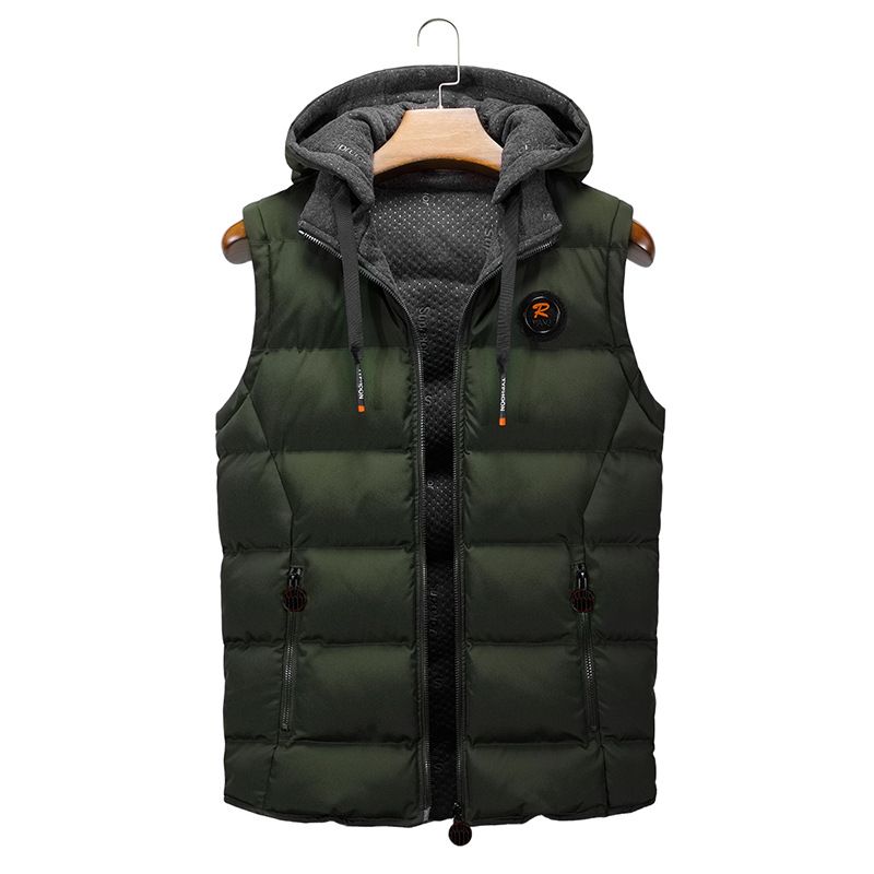 Men’s Quilted Vest – Lightweight Thermal Workwear With Zip Closure (Army Green/Navy/Black, L-XXXL)_voghion.com