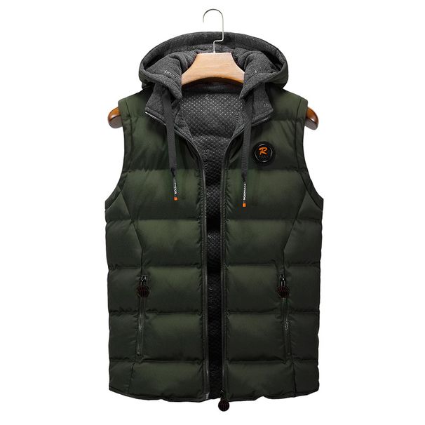 Men’s Quilted Vest – Lightweight Thermal Workwear With Zip Closure (Army Green/Navy/Black, L-XXXL)_voghion.com