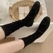 Sweet Style Bowknot Calf For Women, Spring And Autumn Thin Slightly Transparent JK Milk White Pile Socks With Ruffled_voghion.com
