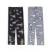 Men's Clothing American Heavy Industry Splicing Knife Cut Holes And Erosion Patch Jeans High Street Hip Hop Loose Straight Micro Flare Pants_voghion.com