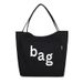 New Fashion Large Capacity Single Shoulder Canvas Women Tote Casual Shopping Fresh Letter Print Bag_voghion.com