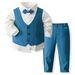 Children's Dress British Style Boy's Suit Style Small And Medium Sized Children's Long Sleeved Shirt Vest Performance Costume Children's Clothing_voghion.com