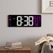 17.3" Modern LED Wall Clock With Colorful Display, Alarm, Temperature & Humidity Sensor – Stylish Home Decor_voghion.com