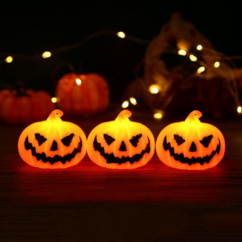 Lanterne citrouille classique en plastique pour Halloween - Petite taille, idéale pour les fêtes, la maison et l'extérieur_voghion.com