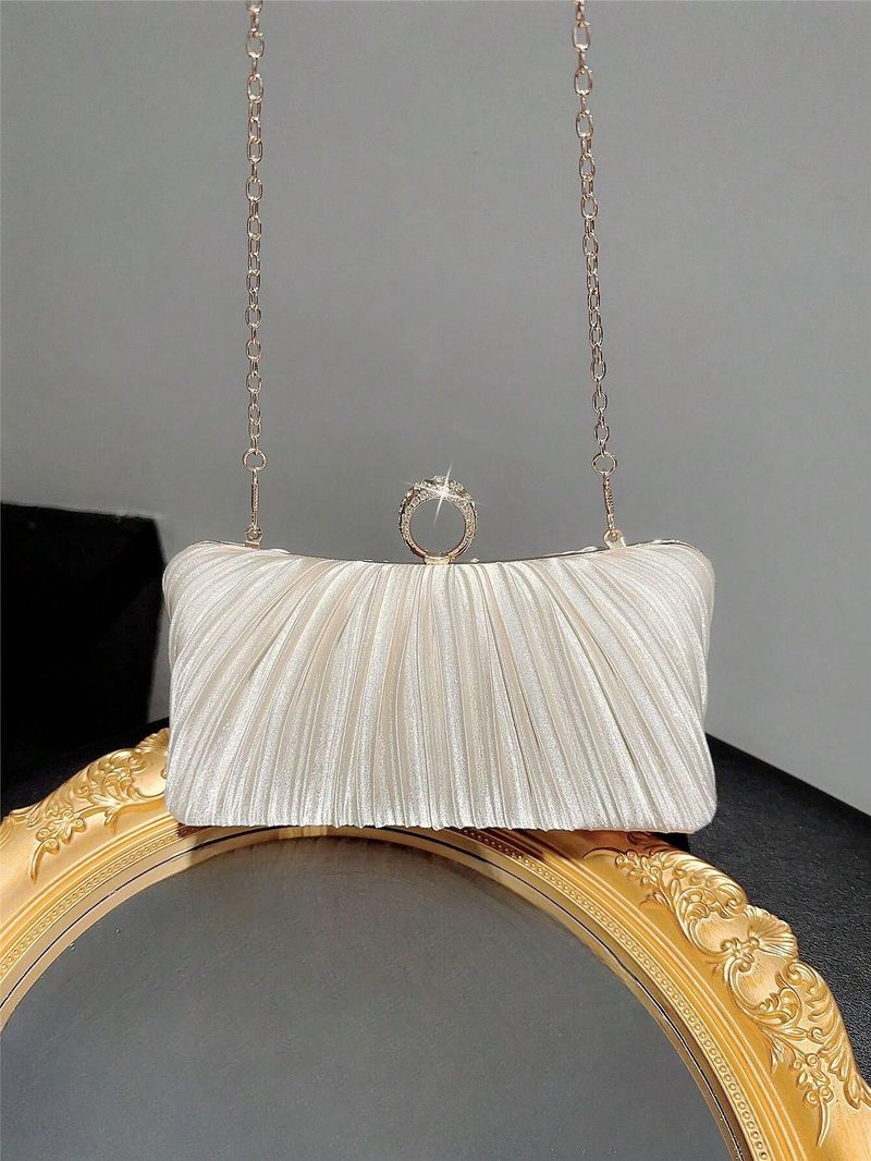 2025 Nieuwe Clutch Ring Grote Capaciteit Avondjurk Handtas Dubbelzijdige Geplooide Schouder Crossbody Tas_voghion.com