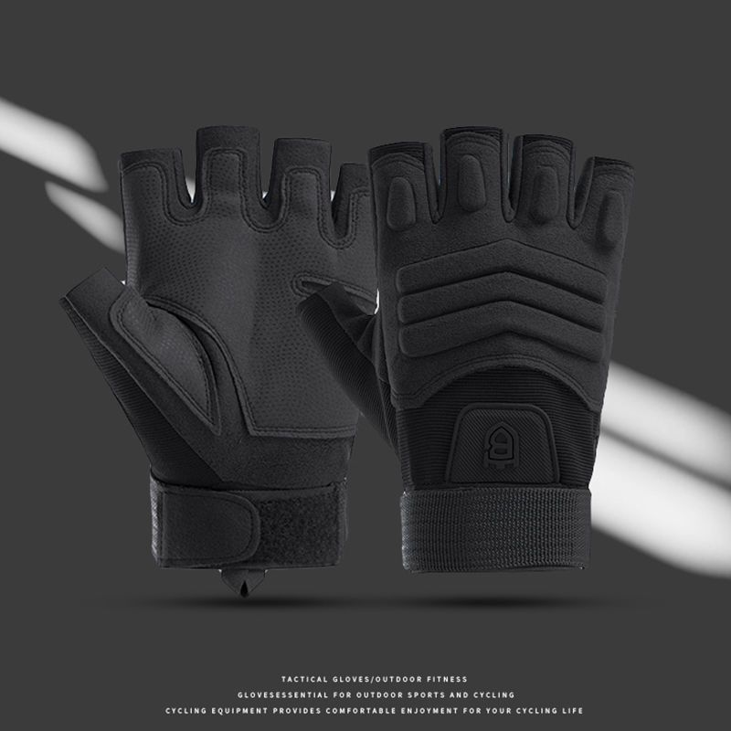Fitness Half-Finger Gloves For Men Outdoor Tactical Training Combat Weightlifting Horizontal Bar Wear-Resistant Non-Slip_voghion.com