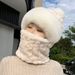 LazyZoom Winter New Jacquard Thickened Cycling Windproof Neck Gaiter Mask Integrated Ear Protection Warm Head Wrap Women's Scarf_voghion.com