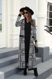 Women's houndstooth long-sleeved knitted cardigan jacket two-piece set_voghion.com
