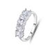 Anelli in argento puro Seven Princess per donna, singolo impilabile con diamanti intarsiati, HW Row Diamond Rings_voghion.com