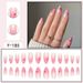 Pink To Red Ombre Heart Press-On Nails Almond Shape False Nails Glue-On & Peel-Off Nail Art Tips Sweet & Edgy Style_voghion.com