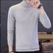 Men's Clothing Slim Fit High Neck Thermal Sweater - Soft Fleece Lined Winter Knit Pullover, Lightweight Warm Base Layer, Ribbed Hem, Machine Washable_voghion.com