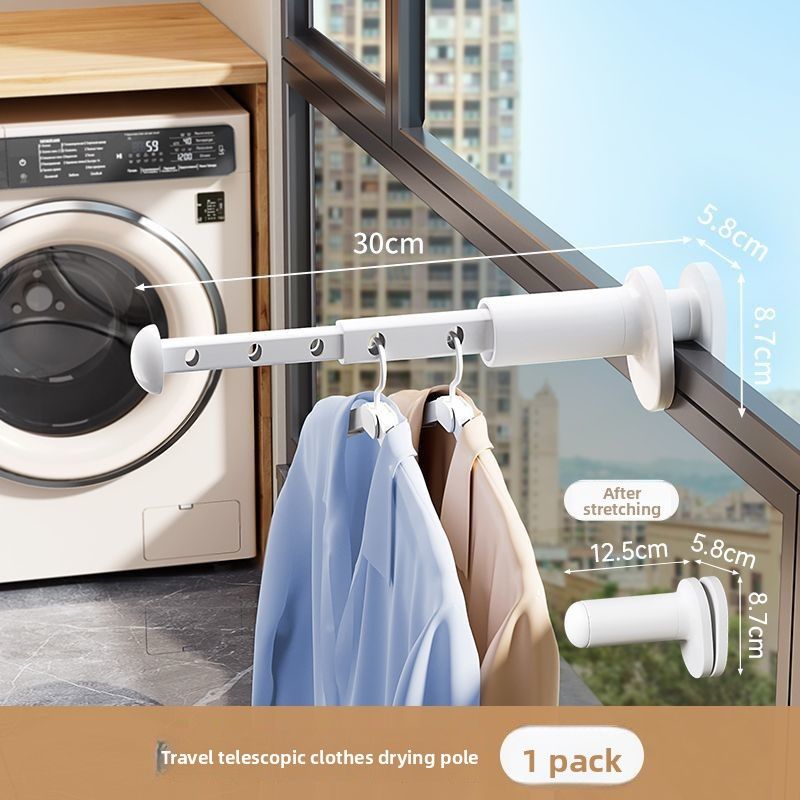 Rod Portable Telescopic Rack For Travel Business Trip Hotel Balcony Suitcase Drying Clothes Artifact_voghion.com