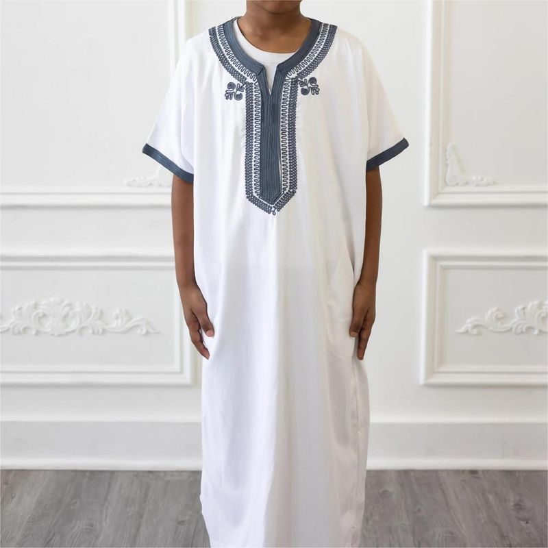 Men's Clothing Robe Saudi Arabian National Kaftan Plain Dress_voghion.com